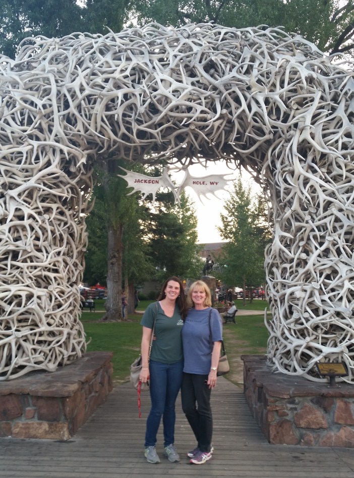 Elk antler archway in the Jackson's central square.